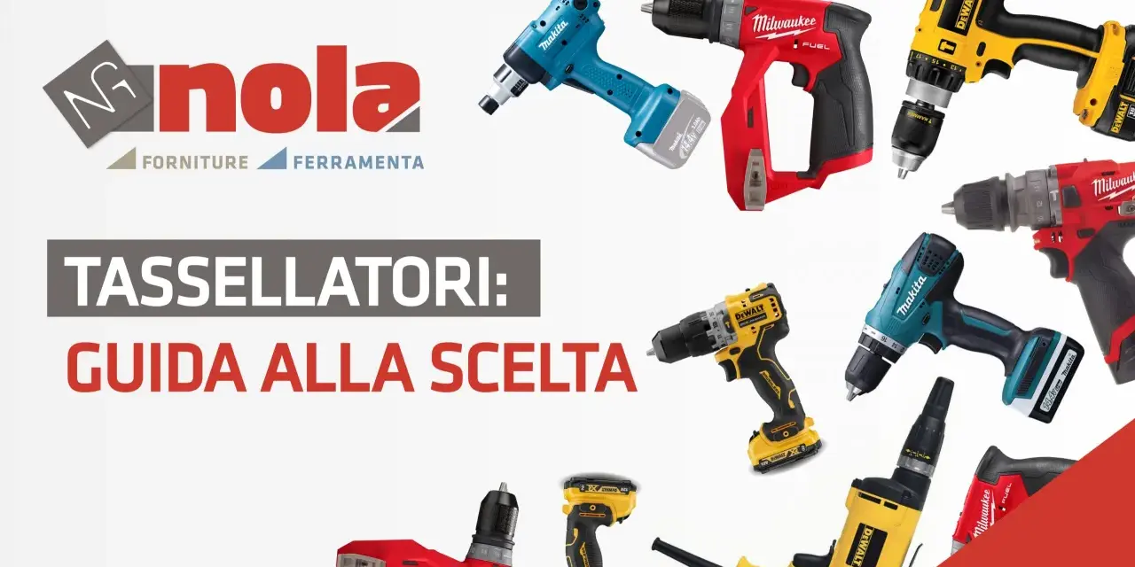 Vari trapani e tassellatori DeWalt, Makita e Milwaukee. Guida alla scelta per capire la differenza tra trapano e tassellatore.