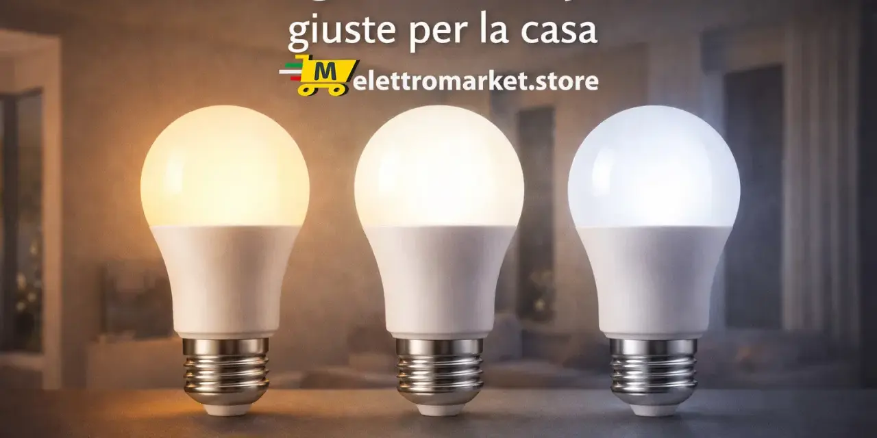 Tre tipi di lampade LED: calda (2700K), naturale (4000K) e fredda (5000-650K), per scegliere l'illuminazione giusta per la casa.