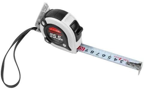 Metro a nastro Smart Gear, con nastro esteso che mostra le misurazioni. La sua sensibilità è ideale per lavori di precisione.