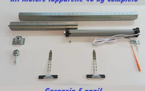 Kit completo per come motorizzare una tapparella: motore, rullo, staffe e accessori. Garanzia 5 anni!