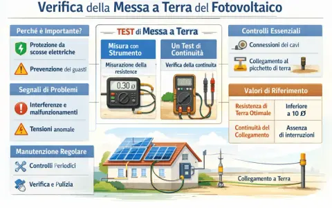 Verifica della messa a terra fai da te per fotovoltaico: importanza, test, controlli e valori di riferimento.