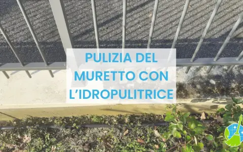 Pulizia del muretto esterno con idropulitrice: un'operazione efficace per rimuovere sporco e muschio, ridando vita alle superfici.