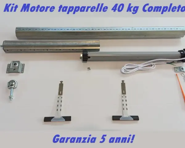 Kit completo per come motorizzare una tapparella: motore, rullo, staffe e accessori. Garanzia 5 anni!