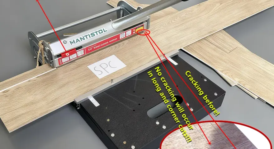 Tagliare PVC SPC con taglierina Mantistol. Nessuna crepa nei tagli lunghi e d'angolo.