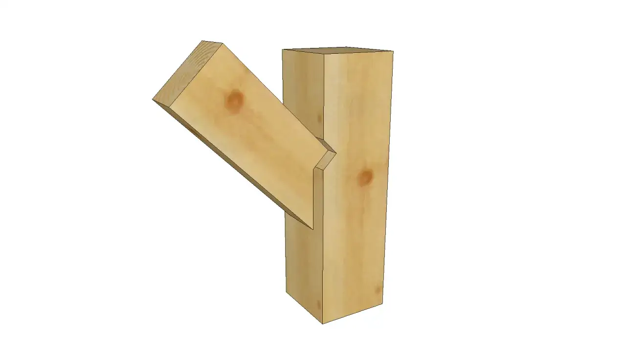 Unione di due travi in legno con incastro a coda di rondine, un metodo robusto per come unire due travi in legno.