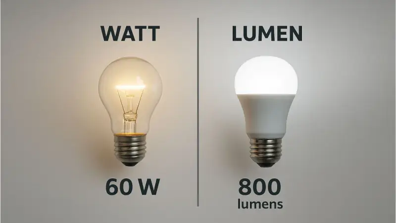 Confronto tra lampadina a incandescenza (60W) e LED (800 lumen). Scopri quale lampadina fa più luce con meno energia.